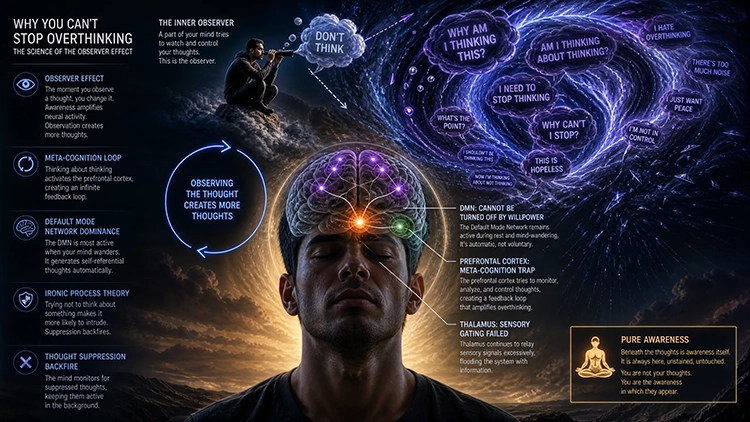 Why You Can't Stop Overthinking (The Observer Effect of the Mind)