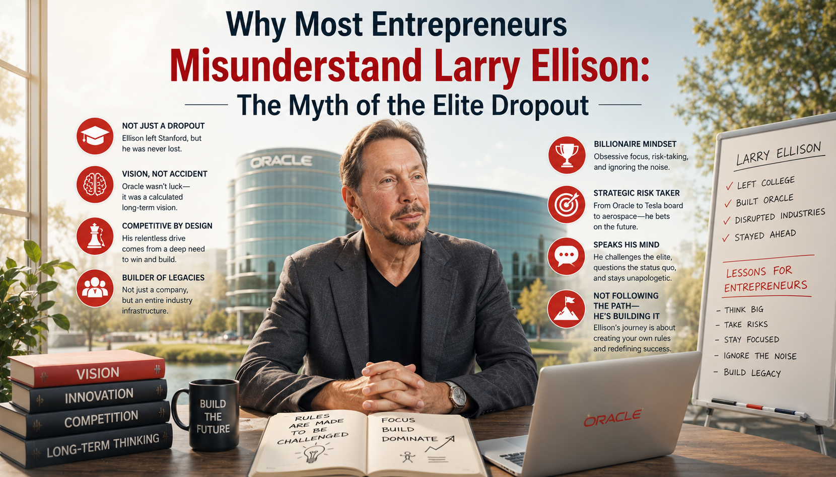 Why Most Entrepreneurs Misunderstand Larry Ellison: The Myth of the Elite Dropout